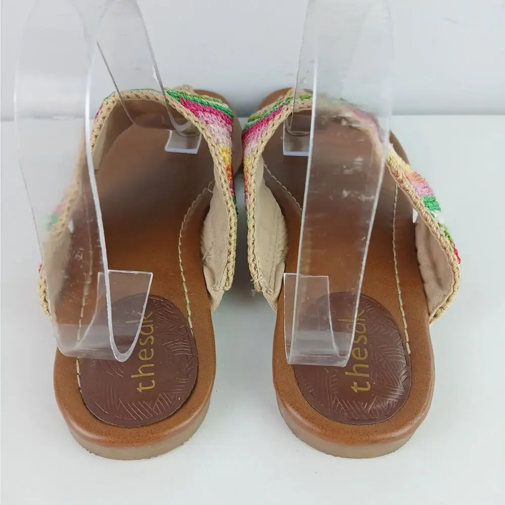 The Sak SZ 10 Shana Rainbow Stripe Hand Crochet Thong Sandals